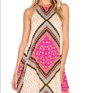 MINKPINK AFRICAN TRANCE TASSEL TIE SWING DRESS